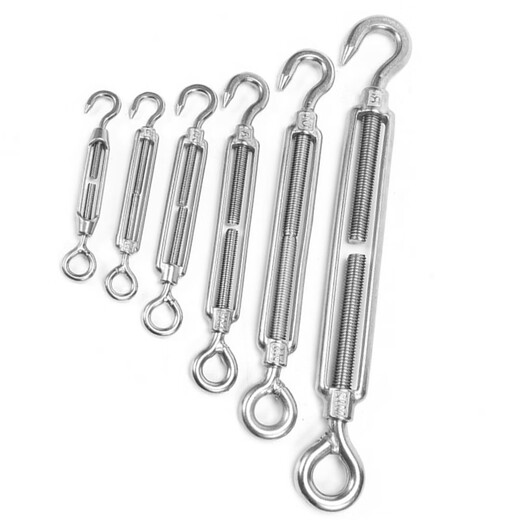 Deqi 304 stainless steel turnbuckle screw OC type wire rope tightener accessories open body turnbuckle bolt M6 OC type