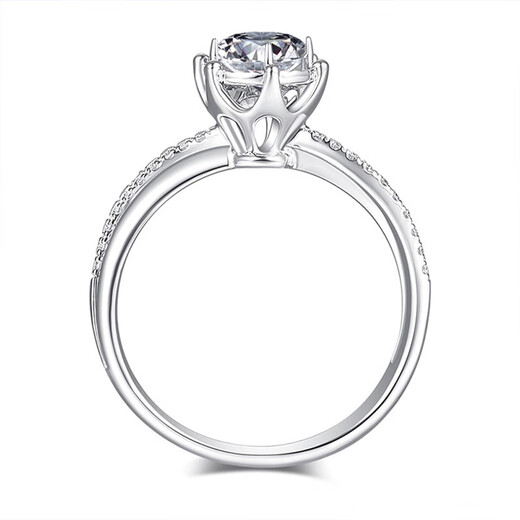 AVHE white platinum diamond ring set with D color artificial diamond ring wedding gift platinum festival for my wife on Qixi Festival platinum ring + 1 carat diamond (D/VVS/3EX/N)