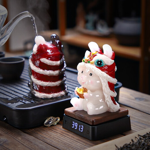 Xixi Taitai changes color when exposed to water, rabbit tea pet ornaments, boutique can support the zodiac sign, lion awakening tea tray, tea table accessories, tea set, tea table accessories, color changing lion awakening rabbit tea pet