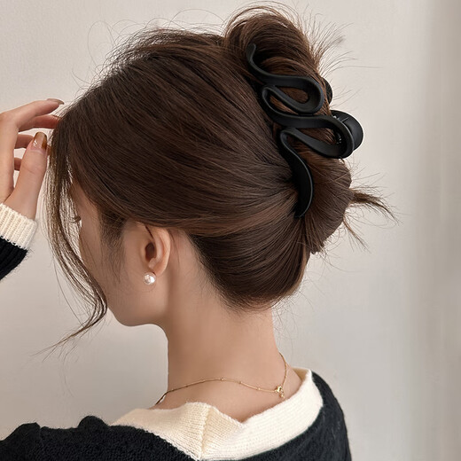 Senqi hairpin women's back hairpin large hairpin hair volume multi-head accessories light luxury high-end hair shark hairpin hair accessory F2404 dark coffee color