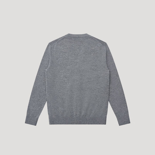 哈吉斯（HAZZYS）男装 秋冬款羊毛衫纯色毛衣薄款羊毛开衫男ABYZD0BDF51 灰色GE M （170/92A 46）