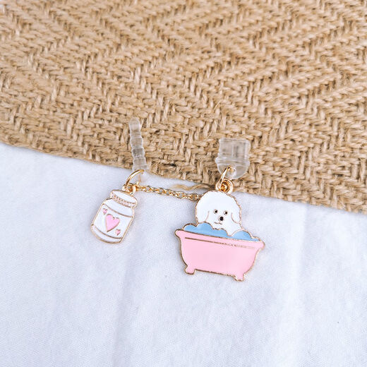 Ye Yu is suitable for Huawei mobile phone dustproof plug type-c data port beautiful picture Samsung Xiaomi OPPO universal cute girl heart pendant vertical ear rabbit separate charging plug Apple iPhone interface