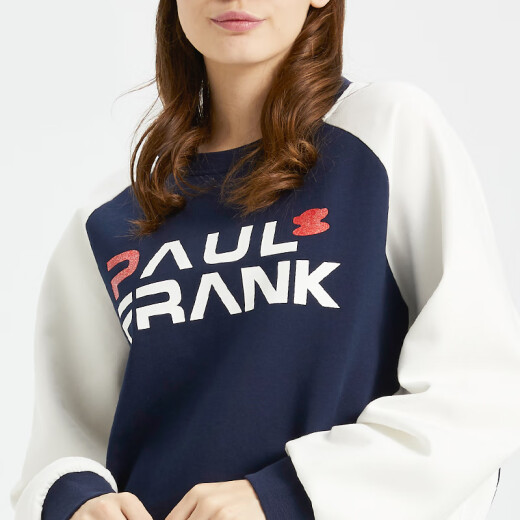 PaulFrank/Big Mouth Monkey Sweatshirt Autumn Women's Loose Splicing Color Korean Style Trendy Ins Print PFCTT201251W Dark Blue M