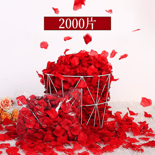 Kuibao Chinese Valentine's Day rose petals 2000 pieces of proposal confession bed decoration hotel wedding supplies birthday surprise decorations