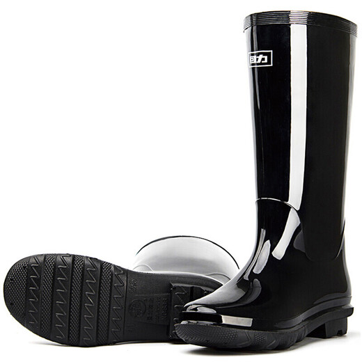 Pull back men's high school boots adult rain boots rubber shoes overshoes waterproof shoes water boots XHL38-B black high boots 42