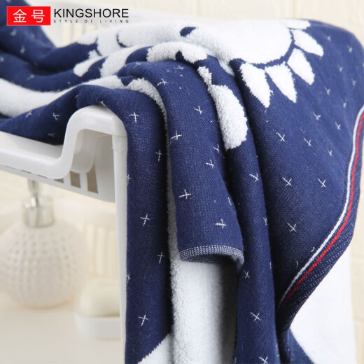 KINGSHORE Miffy Rabbit Pure Cotton Untwisted Double Layer Fabric Bath Towel Single Veil Couple Bath Towel Blue