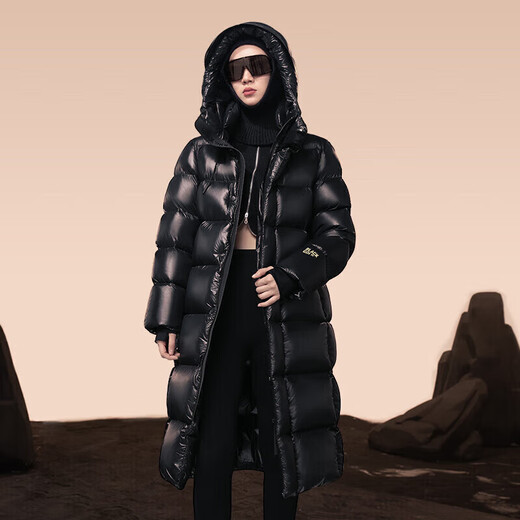 Govan Black Gold Goose Down Jacket Pioneer 3.0 Eight-lattice Unisex Down Jacket Long Winter Fashion Thick Jacket Black S