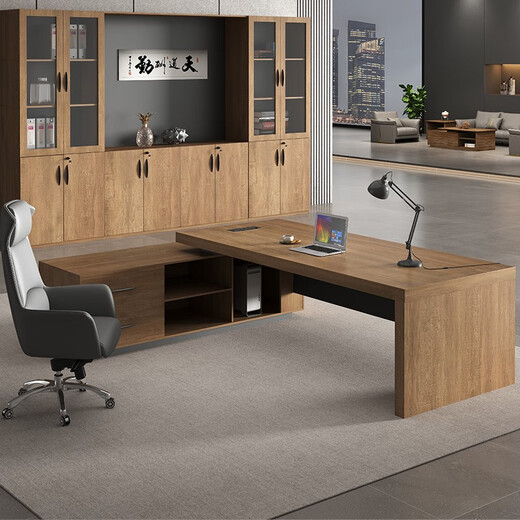Fubaisen desk boss desk office modern simple boss desk president desk office desk and chair combination manager table 1.6 meters table does not include side cabinet + chair