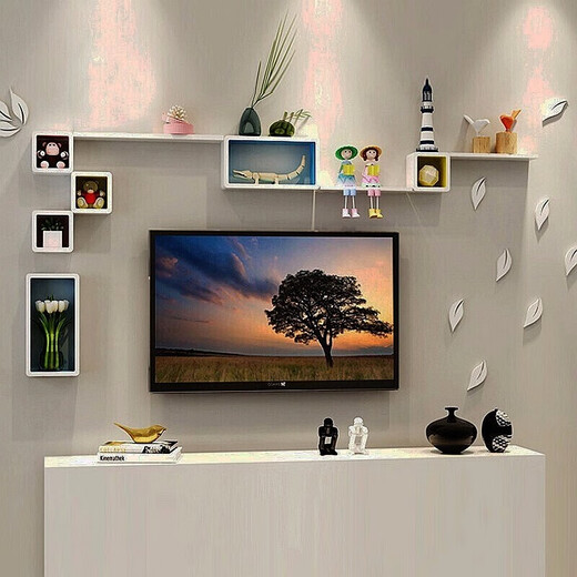 City code piano paint ready stock wall shelf living room TV background wall creative grid room C19-Package R