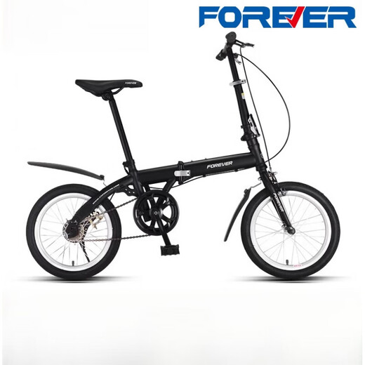 FOREVER (FOREVER) foldable bicycle, small, ultra-light, portable, women's, men's and adult bicycles, no installation required, 16-inch graphite black, single speed, 16-inch