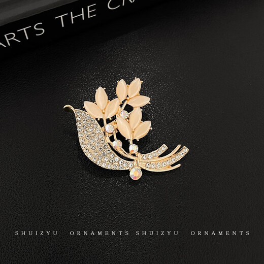 QUAMER brooch, high-end female corsage design, niche badge, women's fixed clothing pin, autumn and winter 1# Linghua
