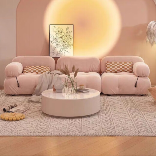 Gemusi French tofu square module cloud sofa living room small apartment cream style room living room furniture internet celebrity sofa color size can be customized 1.8m double module
