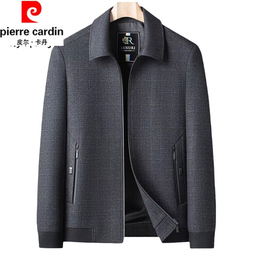 皮尔卡丹（pierre cardin）中老年夹克男爸爸春秋款外套老年人爷爷父亲秋装K休闲 826翻领深咖色【春秋款】 4XL 195:建议175-200斤