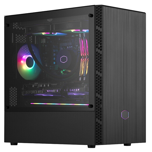 CoolerMaster MB400L MATX computer desktop small chassis steel glass side panel/brushed front panel/280 water cooling slots/4 hard drive slots