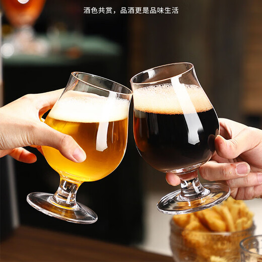 Oufanmei 2-pack European-style home wine beer whiskey cup creative crystal glass spirits cocktail juice cup short beer cup 380ml 2 pieces