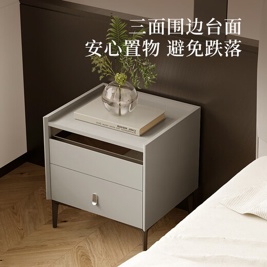 Gujia Home Modern Simple Bedside Table Bedside Storage Cabinet Cabinet Storage Bedside Table Bedroom Storage 7890 Bedside Table Beige