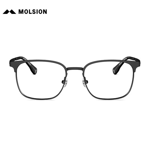 MOLSION陌森近视眼镜男款D形女款可配度数眼镜架防蓝光MJ7371 B11亮碳枪|上眉半光哑黑 镜框+0元配0度防蓝光镜片