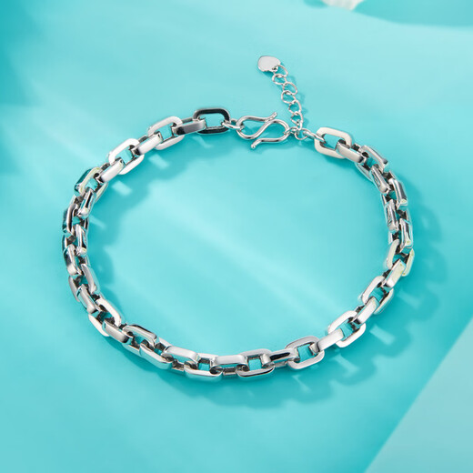 Yuanshengfu's new PT950 cross square platinum bracelet, fashionable unisex platinum card chain for men and women, 15.72g, 16-18cm adjustable