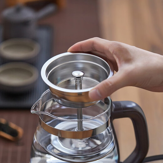 Bear Tea Maker Health Kettle Steam Spray Glass Thickened Black Tea Maker Tea Kettle Small Mini Office Tea Steamer Fully Automatic Tea Stove Electric Kettle ZCQ-A10X1 Basic Edition 1L