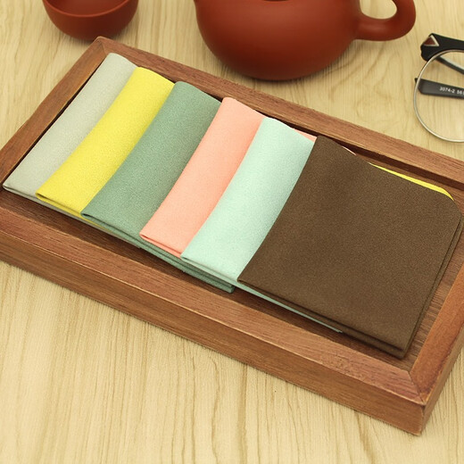 Colin Qing lint-free soft cloth two-color island velvet surface mobile phone screen wiper lens cleaning cloth 5 pieces