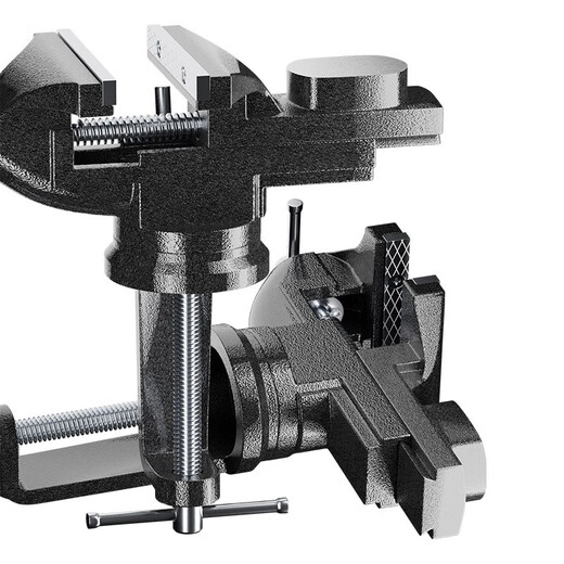 Delixi vise small multi-functional household 360-degree rotating bench vise table vise workbench mini bench vise small vise (with anti-slip pad + gloves)