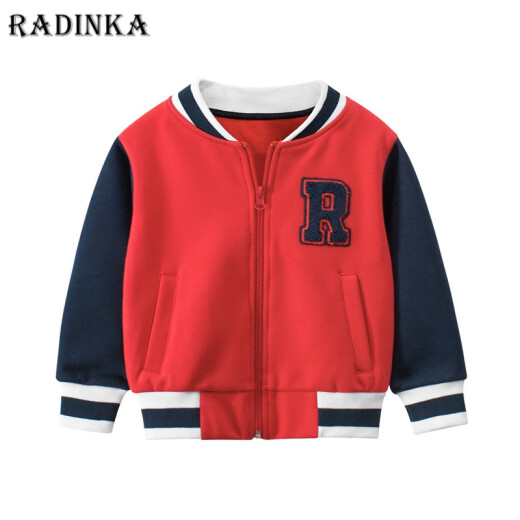 Radinka2024 spring and autumn new style Korean style baby boy children's coat sweatshirt fleece boy baby clothes KID2216 black plus velvet 100cm