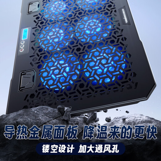 Core Ice Zun Laptop Radiator Computer Stand Game Laptop Cooling Base High Wind Adjustable Speed 14/15.6-inch Laptop Stand Suitable for Apple Lenovo Dell Asus 2 Fan Iron Mesh Panel with Speed Adjustment + Mobile Phone Stand