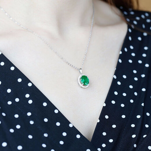 GEM STONE KING necklace for women 4.03 carat nano emerald pendant 925 silver colored treasure necklace Women's Day gift for mom