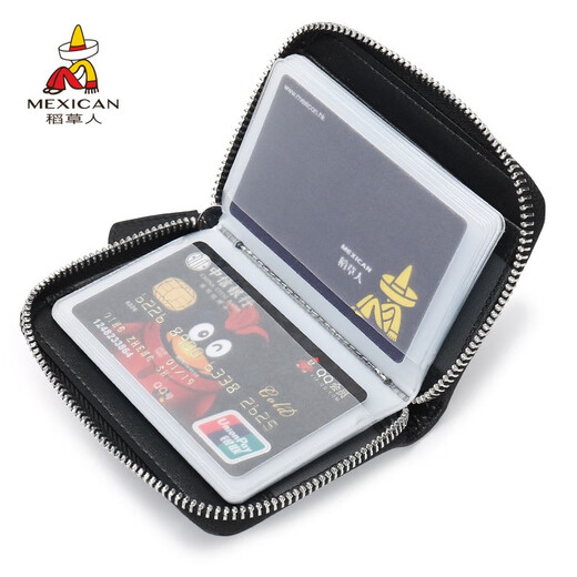 Scarecrow Card Bag Men's Business Card Holder Multi-Slot Bank Card Driving Large Capacity Document Bag 2025 New Black-E Style