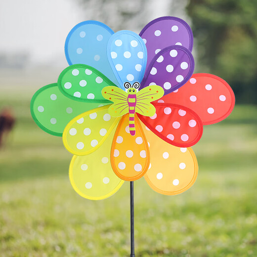 
Tower Mengyu Windmill Toys Children's Polka Dot Sun Flower Windmill Set Camping New Year Outdoor Camping Kindergarten Holiday Gifts