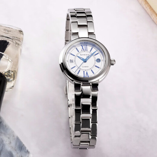 Casio (CASIO) watch women's sheen series sapphire mirror business fashion versatile guardian watch for women to give to girlfriend trendy watch SHE-4528D-7A sapphire mirror