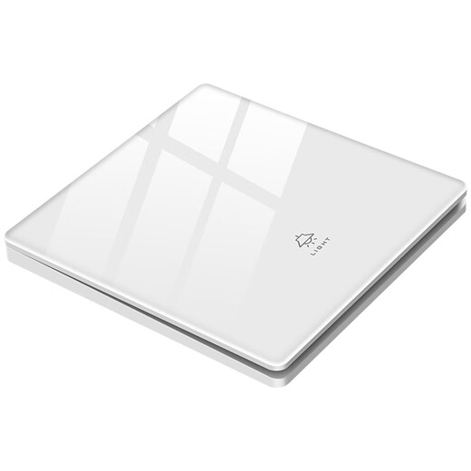 International electrician ultra-thin tempered glass switch socket panel cream style household white 86 type wall power supply one open five 5-hole five-hole socket