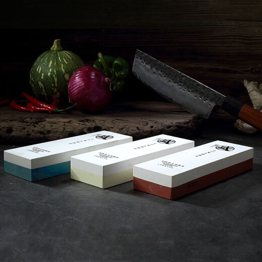 Sanbonsheng whetstone, special sharpening tool for household kitchen knives, imported from Japan, high-precision fine-grained whetstone, non-slip wooden seat, double-sided whetstone 1000#/3000#