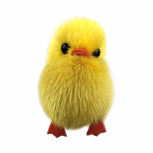 Super cute waterproof mink mini fur duck pendant plush bag mobile phone pendant duck keychain jewelry Chinese Valentine's Day gift yellow