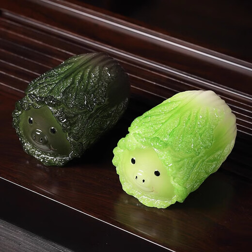 Tao Fuqi's creative color-changing tea pet ornaments Kung Fu tea set accessories Pig Gong Cabbage Tea Players' high-quality tea table decoration cartoon Pig Gong Cabbage Color-changing Tea Pet