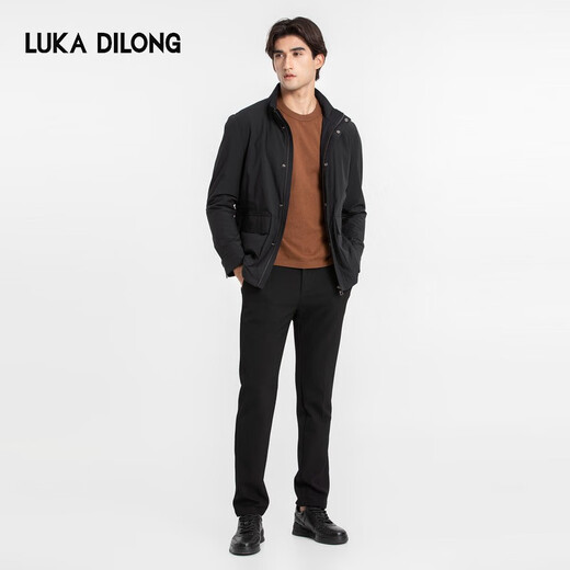 Luca Dillon Casual and Versatile Autumn and Winter New Outdoor Stand Collar Lightweight Men's Jacket Black L 50