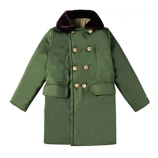 Thunder Spear Children's Army Cotton Coat Thickened and Warm Internet Celebrity Baby Cotton Jacket Winter Boys Primary School Coat Army Green Coat Army Green (Children's Cotton Coat) Small Size Recommended Height 115-130 cm