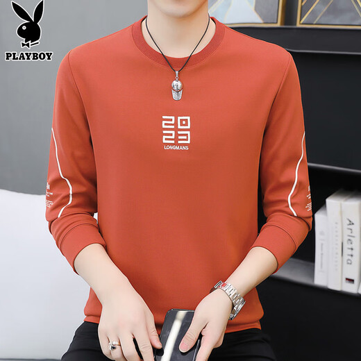 Playboy (PLAYBOY) sweatshirt men's spring coat trendy round neck long-sleeved T-shirt men's casual loose top