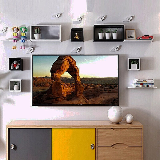 City code piano paint ready stock wall shelf living room TV background wall creative grid room C19-Package R