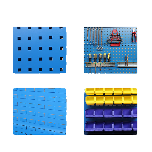 Hardware tool display rack square hole hole plate hook screw storage rack tool hanging plate shelf organizer rack single-sided fixed 2-story high