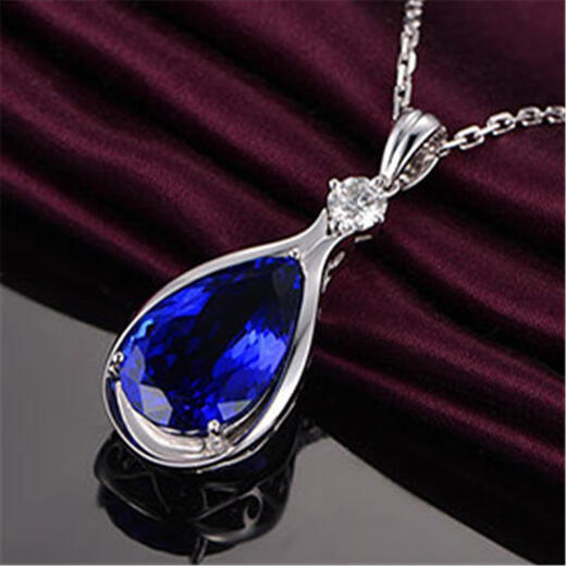 Nufeng light luxury Korean version 13 carat 5A grade tanzanite pendant plated white 18 pendant inlaid with diamond necklace birthday gift set price