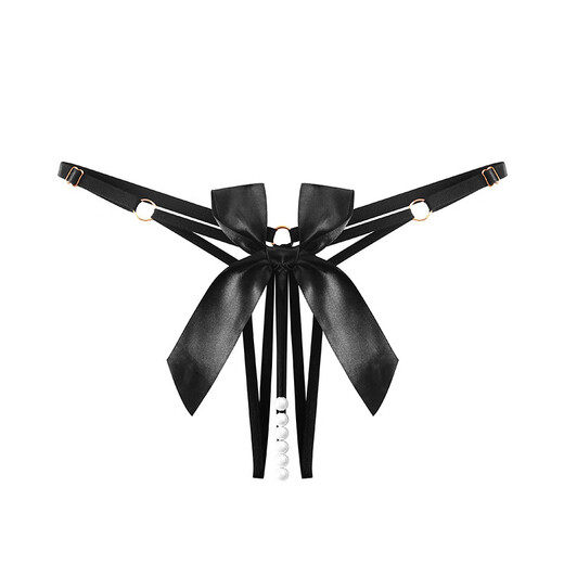 Sexy underwear for girls with hot and beautiful buttocks, hollow open and sexy adjustable large size thong, black one size fits all 125 125Jin Jin is equal to 0.5 kg