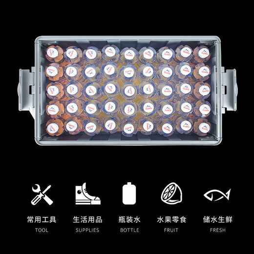 Yueka trunk storage box car storage box storage box car foldable home storage box three-cover 75L black gray