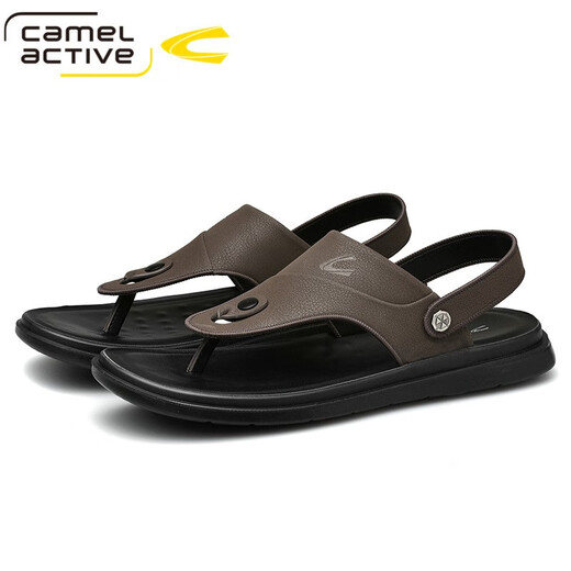 German Camel dynamic men's sandals summer new casual beach shoes soft sole non-slip sandals dual-purpose sandals flip-flops 3880 gray (sports shoe size) 39