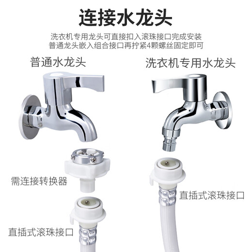 Beishi washing machine water inlet pipe drum pulsator fully automatic washing machine water pipe extension pipe fittings suitable for Haier Siemens Little Swan 1 meter