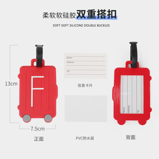 Translator Luggage Tag Identification Creative Silicone Hanging Tag Travel Lost and Found Travel Colorful Checking Tag Red-Customized Silicone Unscented