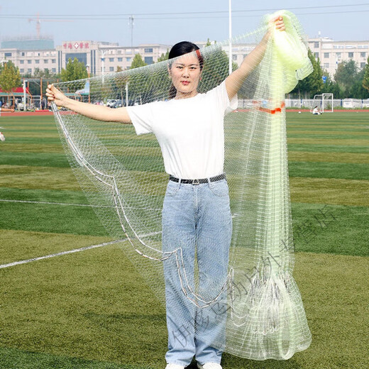 Hong'anze old-fashioned pure handmade horse-throwing net hand-thrown fishing net machine-woven hand-throwing fishing net lead pendant steel pendant small net fishing line 0.2 fingers 3.7 meters high 8Jin Jin equal to 0.5 kg fish lead pendant