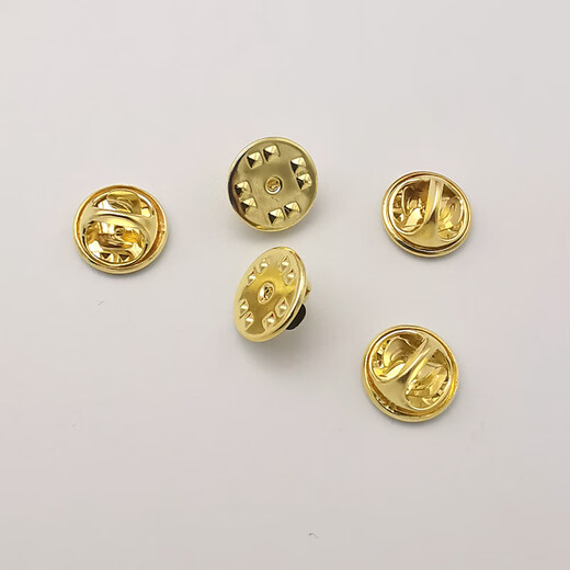 Kaleven universal brooch spare buckle butterfly buckle flat head card cap badge badge spurs all copper handmade material accessories golden butterfly buckle 5 pieces