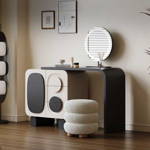 Dingzhou makeup dressing table Italian minimalist design storage cabinet bedroom modern simple retractable high-end desk makeup table 100CM dressing table + makeup stool