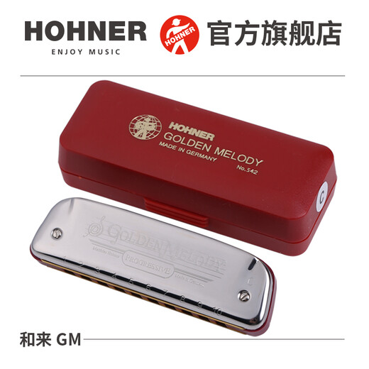 
HOHNER German and Golden melody ten holes 10 harmonica GM blues adult harmonica 10 holes C tune + original zipper bag